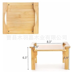 Estante de almacenamiento de madera rectangular de 1 nivel para cubeta de bebidas, cubo de hielo, uso en escritorio - Product Image 3