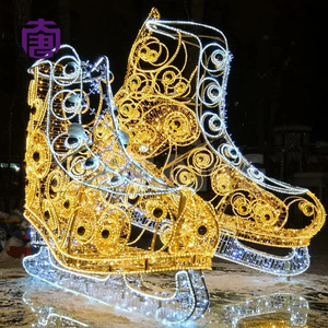 Large Glowing Christmas Boot LED Yard Decoration Giant Santa Boot for Festival - Product Image 5
