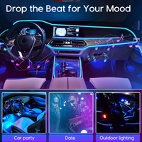 Lampe d'ambiance à LED Kit de fibre optique RGB APP Control Cold Line Light Auto Car Decorative Lighting Interior Accessories