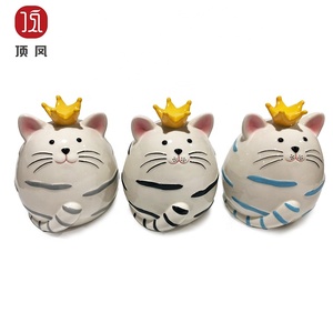 Logotipo personalizado 2024 se puede personalizar Lovely Wear The Crown Color Little Fat Cat Set Piggy Bank - Product Image 3