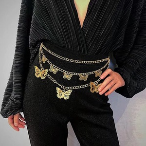 สร้อยคาดเอวโลหะลายผีเสื้อสไตล์ยุโรปอเมริกันสำหรับผู้หญิง แฟชั่นหลายชั้น โลหะผสมสังกะสี สร้อยคล้องตัวสำหรับงานปาร์ตี้ - Product Image 1