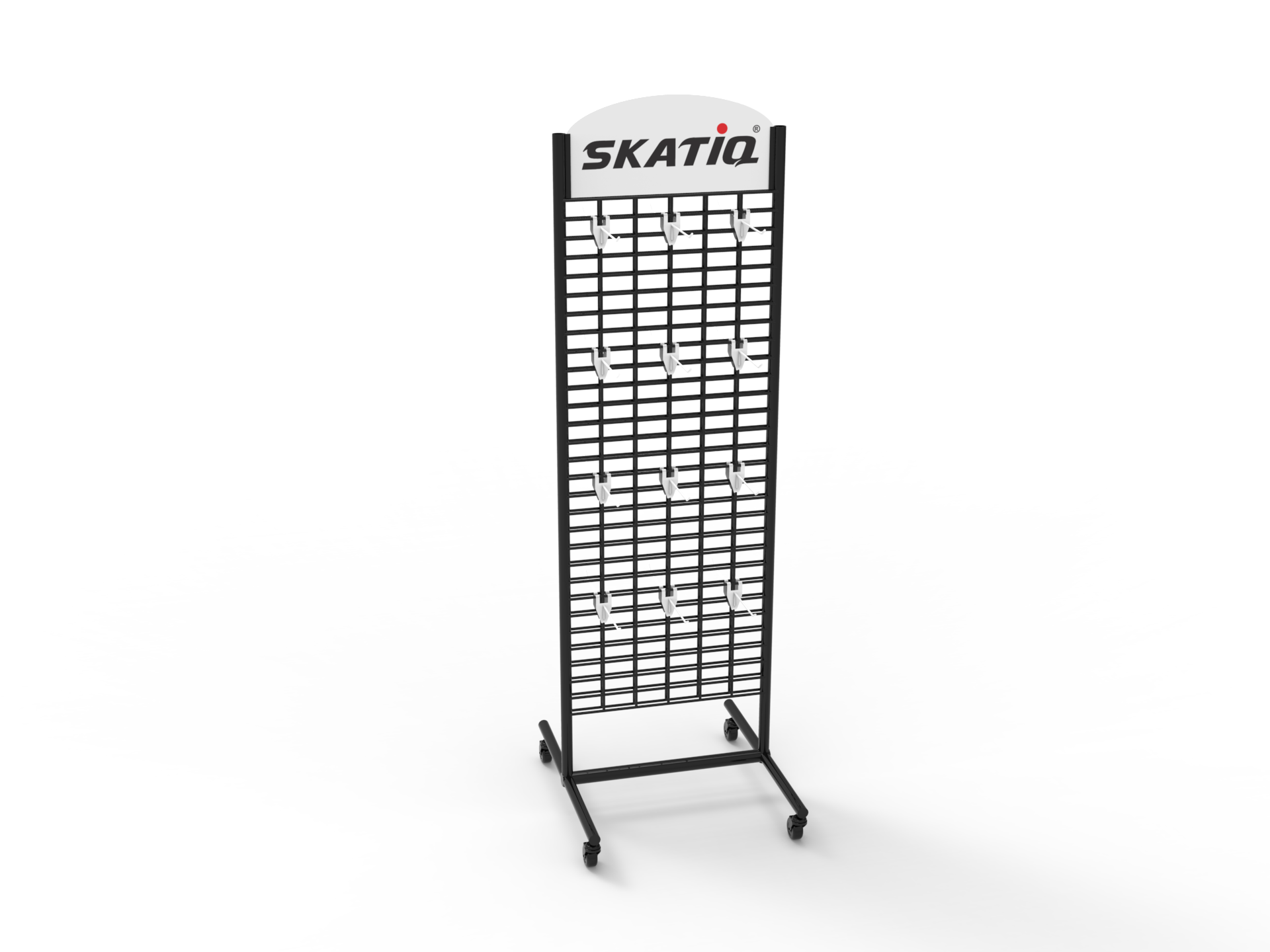 Custom Logo Metal Mesh Display Stand for Gloves Tools Socks Slippers Data Cable Hook Floor-to-Ceiling Rotating Movable Wholesale — view 6