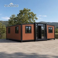 SUNRISE Installiertes, voll möbliertes, vorgefertigtes Stahl-Containerhaus mit 2 Schlafzimmern und 1 Badezimmer, faltbar und erweiterbar