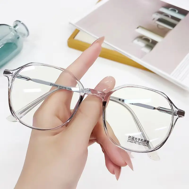High Quality Fashion Design Clear Computer Optical Frames Eyeglasses Reading Women Anti Blue Light Rimless Glasses