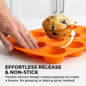 Molde <span class=keywords><strong>de</strong></span> Silicona <span class=keywords><strong>de</strong></span> Grado Alimenticio para Pasteles, Reutilizable, Antiadherente, para Cupcakes y Muffins, Resistente al Calor, con Logotipo Personalizable, Herramientas para Hornear - Product Image 6