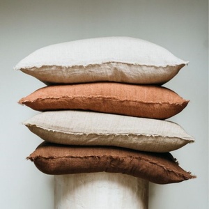 Custom Home <b>Sofa</b> Decor Solid Envelope French Linen Flax Cushion <b>Covers</b> Fringed <b>Throw</b> <b>Cover</b> <b>Covers</b> Pillowcase - Product Image 2
