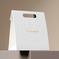 Sacs cadeaux et sacs fourre-tout en papier couché personnalisés avec poignées découpées pour l'emballage de cosmétiques, soins de la peau, huiles essentielles et perruques