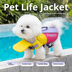 Chaleco Salvavidas para Perros <span class=keywords><strong>de</strong></span> Alta Flotabilidad con Hebilla <span class=keywords><strong>de</strong></span> Remolque y Letras Impresas, Flotador para Perros - Para Todas las Estaciones, Natación al Aire Libre y Juegos en la Playa - Product Image 1