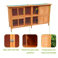 Cage à lapins en bois pour jardin, deux étages, maisons pour animaux de compagnie, cages, vente en gros, nichoirs à lapins personnalisés