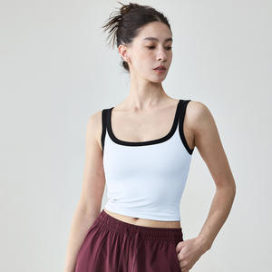 Ropa De gimnasio para mujer Ropa De <span class=keywords><strong>Nina</strong></span> Chaleco transpirable Slim Fit Beautiful Back Sports Tank Top-Color-Block U-Neck Fitness Bra - Product Image 2