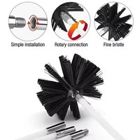 Kit de nettoyage de cheminée en acier flexible avec brosse et tige pour la dépoussiérage des fumées, outil pratique pour le nettoyage de la saleté DIY