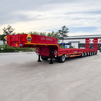 Remorque surbaissée extensible 8 essieux de 120 tonnes avec extension pneumatique latérale élargie pour le transport de machines lourdes
