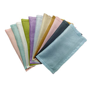 Serviette de table en lin 100% français, lavée à la pierre, avec ourlet festonné, design personnalisé, taille et couleur multiples - Product Image 3