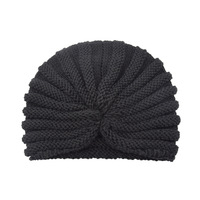 Sombrero de Jersey de nueve Rayas de estilo Europeo Americano para mujer, gorro de punto con puños indios, sombrero de turbante bohemio para Otoño Invierno