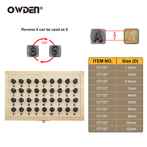 36pcs Carbon thép DIY OEM ODM số & thư Punch công cụ trong hộp gỗ với màu đen kết thúc chất lượng chuyên nghiệp - Product Image 3