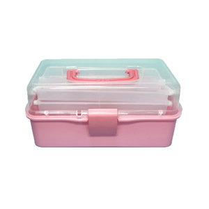 Three Layer Storage Box Pink 2L Desktop Organizer For Cosmetics Toys Jewelry Stationery - Product Image 1