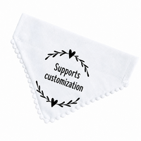 Lot de bandanas pour chiens OEM personnalisables avec logo, en coton, à enfiler, écharpes pour animaux de compagnie, 7 couleurs, franges pompons, vente en gros
