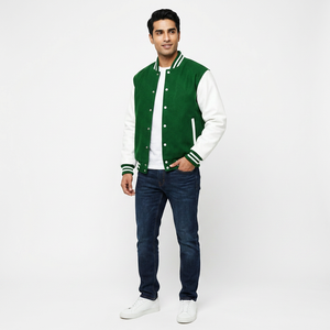 Nouvelle Collection Homme : Blousons de Baseball en Chenille Brodés, Col Montant, Logo Frontal, Coupe Oversize, Taille 2026 - Product Image 1