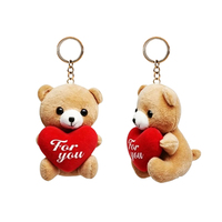 Porte-clés en peluche mini ours cœur d'amour, populaire et tendance, idéal pour sac à dos et cadeau