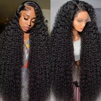 Rambut Manusia Vietnam Mentah Langsung dari Pabrik Grosir, Wig HD Lace Front 13x4 Tanpa Lem Model Water Wave, Wig Full Lace untuk Wanita