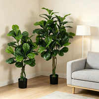 Umweltfreundliche Raumdekoration Künstlicher Ficus Lyrata Baum Langlebige Kunstpflanze für Geburtstag Party Feiertag Erntedankfest Hochzeit Event-Dekoration