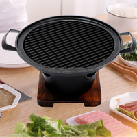 Barbecue portable d'extérieur pour une personne, grill à charbon de bois antiadhésif, poêle en fonte multifonctionnelle, mini four à barbecue
