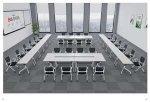 Chaise de formation empilable et pliable au design moderne, avec accoudoirs en ABS, dossier en maille et quatre pieds, idéale pour les bureaux et les salles d'attente – Offre spéciale - Product Image 2