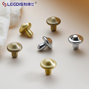Lecdis Mushroom Cabinet <b>Knobs</b> Brass French Style <b>Copper</b> Chrome Bronze Single Hole Handle For Wardrobe Cabinet Door - Product Image 1