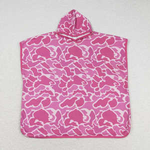 Peignoir à capuche camouflage rose pour filles - Product Image 1