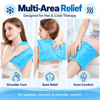 Compresse chaude/froide réutilisable XL en gel souple, pour soulager la douleur au dos, à la cheville, à la jambe, au pied, au bras