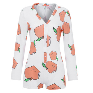 Pigiama Intero Sexy con Vita Elastica e Stampa, Manica Lunga Termica per Donna - Estate/Primavera 2025 - Vendita all'Ingrosso - Product Image 2