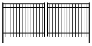 باب وسياج أمريكي من الفولاذ الأسود المقاوم للصدأ بتصميم منحني، سلسلة برو، 32 بوصة. قضبان معدنية متباعدة بارتفاع 8 أقدام وعرض - Product Image 6