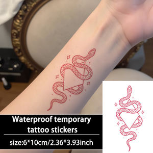 Autocollants de <span class=keywords><strong>tatouage</strong></span> temporaire colorés <span class=keywords><strong>tatouage</strong></span> imperméable de serpent <span class=keywords><strong>rose</strong></span> pour les jambes de <span class=keywords><strong>bras</strong></span> de visage - Product Image 2