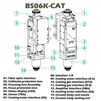 Cabezal Láser de Fibra HXLASER 3kw 6kw 12kw 20kw 2D 3D para Raytools BS03K-CAT BS06K-CAT BS12K-CAT BS20K-CAT