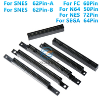 Pour SNES N64 SEGA FC connecteur fente pour carte de jeu 62pin 50pin 64pin 60pin pour SEGA Genesis N64 SNES FC Clone Console