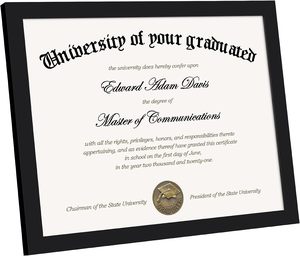 Sıcak satış 8.5x11 yüksek çözünürlüklü Diploma ve sertifika fotoğraf çerçevesi ahşap UV baskılı cam fotoğraf çerçevesi ile MDF