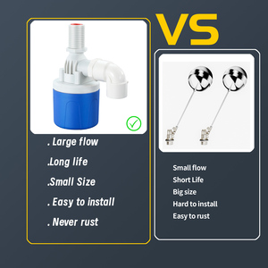 Không cần điện yêu cầu 1/2 "<span class=keywords><strong>3</strong></span>/<span class=keywords><strong>4</strong></span>" Van Bể điều khiển mực nước không bao giờ gỉ phao van bi tự động nạp nước van - Product Image 3