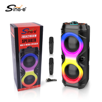 SING-E ZQS42103XW Altavoz Inalámbrico Bluetooth de 4 Pulgadas con Bajos Potentes, Luces Mágicas, Portátil, Compatible con Tarjetas de Memoria para Teléfonos Móviles
