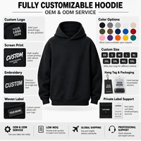 Sweat à capuche personnalisé avec logo, pour homme, 100% coton, épais, lourd, uni, surdimensionné, streetwear