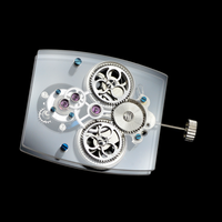 Pièces de rechange en gros pour mouvements de montres mécaniques automatiques : mouvement squelette de précision avec support en cristal de saphir