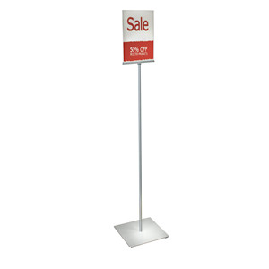 Floor Display <strong>Sign</strong> <strong>Holder</strong> With 8.5&quot;W X 11&quot;H Graphic | Acrylic and <strong>Metal</strong> <strong>Sign</strong> <strong>Holders</strong> | <strong>Sign</strong> <strong>Holders</strong> &amp; Signage Retail Displays