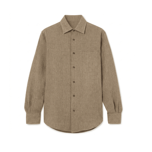 Chemise décontractée en flanelle unie pour homme, manches longues, col rabattu, bouton unique, infroissable, en coton tissé et fibre de bambou, idéale pour l'été - Product Image 5