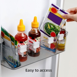 Paquete de 2 Separadores Retráctiles Transparentes de Plástico para Puerta Lateral de Refrigerador, Organizador para Almacenamiento Diario en la Cocina - Product Image 1