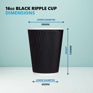 Custom Logo <b>Disposable</b> Paper <b>Cups</b> 8oz-16oz Double Wall for Hot Bubble Tea and Coffee Black Double Wall Coffee <b>Cup</b> with Lid - Product Image 4
