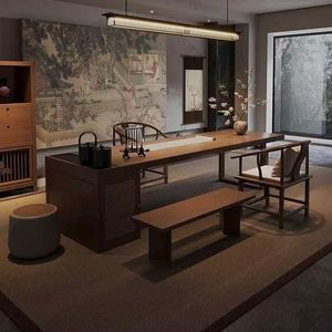 Chinese Style Solid Wood Tea <b>Table</b> Desk Writing Desk Office Reception Negotiation <b>Table</b> DY756468498 - Product Image 1