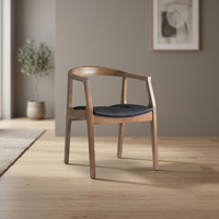 Chaise de salle à manger commerciale moderne en bois massif, siège rembourré en cuir PU, non pliable, mobilier de restaurant, fauteuil modèle MP-00061