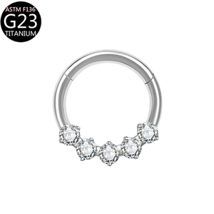 Anelli Segmentati in Titanio e Zirconio <span class=keywords><strong>per</strong></span> Piercing al Naso, Gioielli da Donna <span class=keywords><strong>per</strong></span> Matrimonio, Orecchini a Cerchio alla Moda, <span class=keywords><strong>Anello</strong></span> Daith - Product Image 6