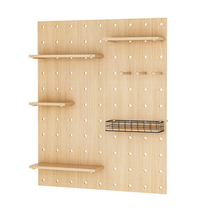 Wooden Pegboard Modular Display Organization Storage Wall Hooks Shelf