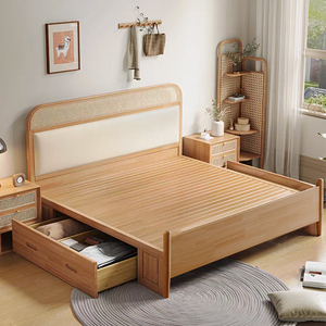<span class=keywords><strong>Letto</strong></span> in Legno Massello e Rattan Stile Moderno e Lussuoso con Installazione Gratuita in Loco per Case Vacanza e Letti <span class=keywords><strong>Divano</strong></span> Commerciali - Product Image 4