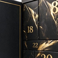 Kotak Kado 24 Grids Countdown Berlapis Kertas Multi-Kompartemen dengan Lapisan Bronzing, Sekali Pakai, Logo Custom